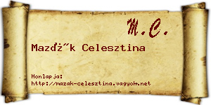 Mazák Celesztina névjegykártya